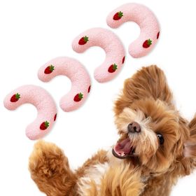 Cat Pillow, Small Pillow for Cat, Cat Blankets for Indoor, Pet Toy, Small Banana Donut Bed for Pets, Little Pillow for Cats No Heating Pad (Color: Pink × 4)